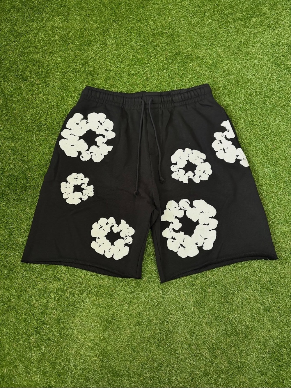 White On Black Denim Tears Shorts